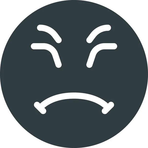 Emoji Emote Ikon Emoticon Dalam Gaya Solid - Stok Vektor