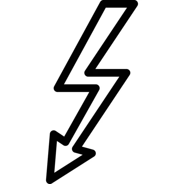 Thunderbolt Simbolo Thunderbolt Icona Outline Stile Outline — Vettoriale Stock