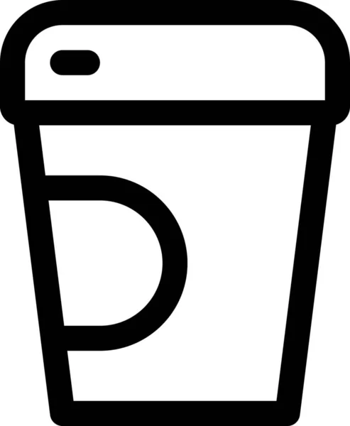 Koffiekopje Drinken Pictogram Omtrek Stijl — Stockvector