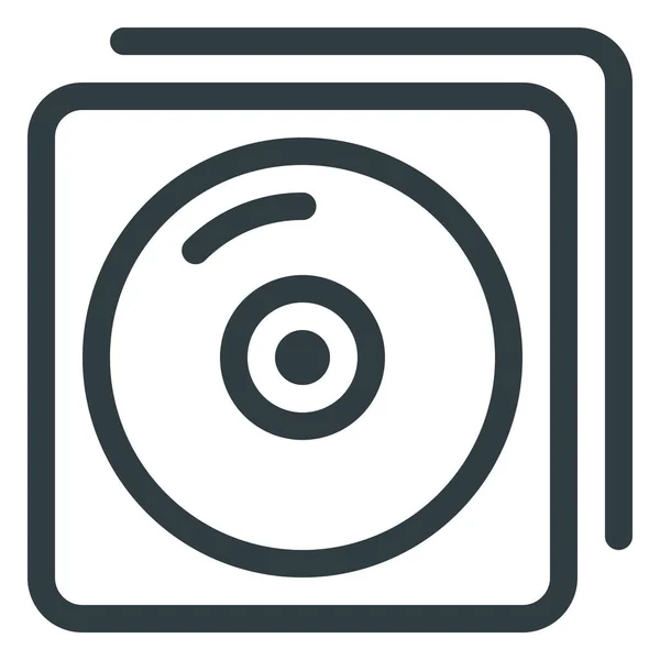 Albume Icono Lista Audio Estilo Esquema — Vector de stock