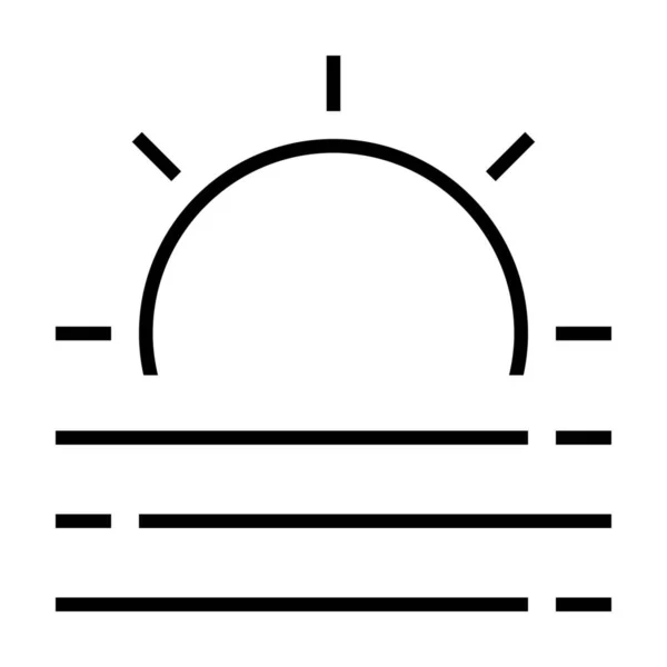 Day Foggy Forecast Icon Outline Style — Stock Vector