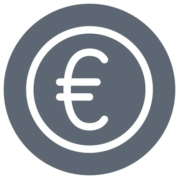 Euro Moneta Contanti Icona Stile Solid — Vettoriale Stock