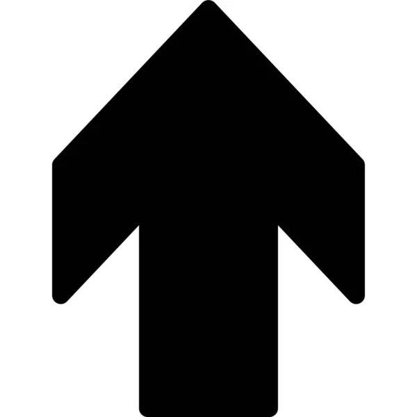 Pijl Zwaar Omhoog Pictogram Solid Stijl — Stockvector