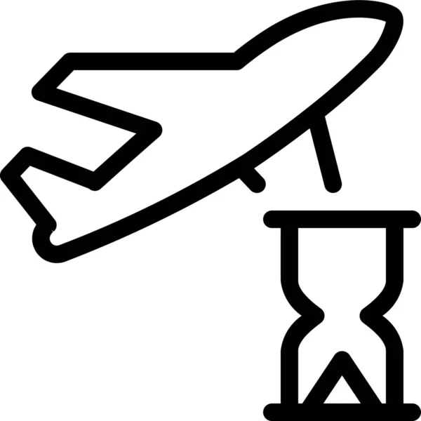 Retraso Vuelo Volar Icono Vehículos Modos Transporte Categoría — Vector de stock