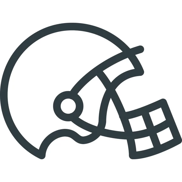 アウトラインスタイルのフィットネスサッカーヘルメットアイコン — ストックベクタ