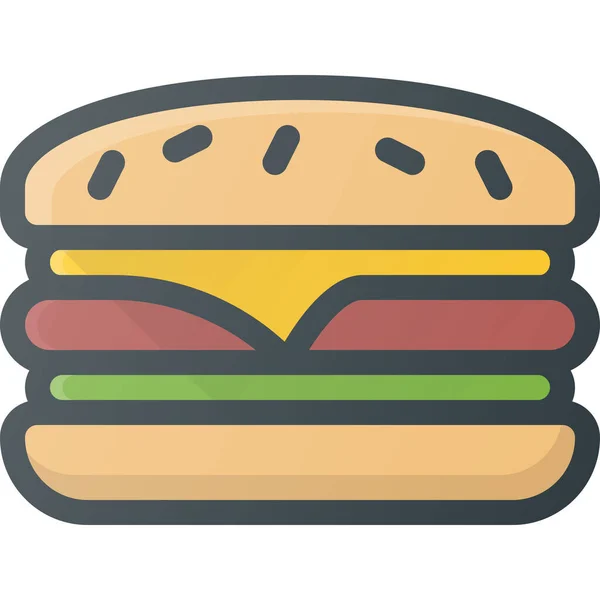 Fast Food Ikone Ausgefüllten Outline Stil Essen — Stockvektor