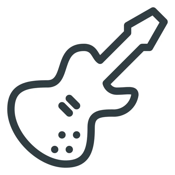 Ikon Instrumen Gitar Listrik Dalam Gaya Outline - Stok Vektor
