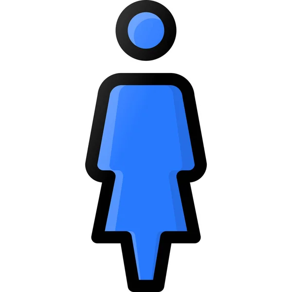 Femme Personne Stand Icône — Image vectorielle