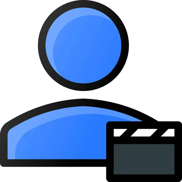 Usuário Filme Ícone Vídeo — Vetor de Stock