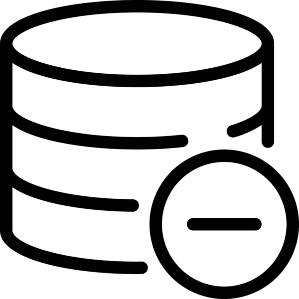 Datenbank Entfernt Icon Outline Stil — Stockvektor