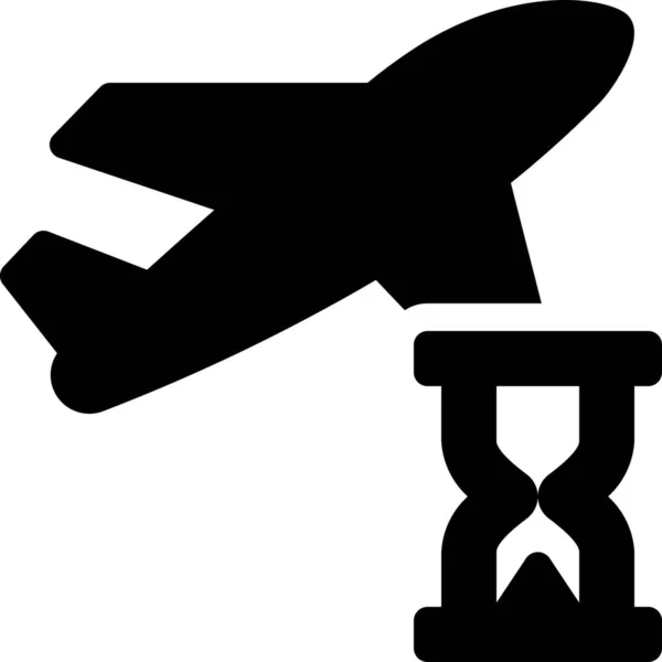 Retraso Vuelo Volar Icono — Vector de stock