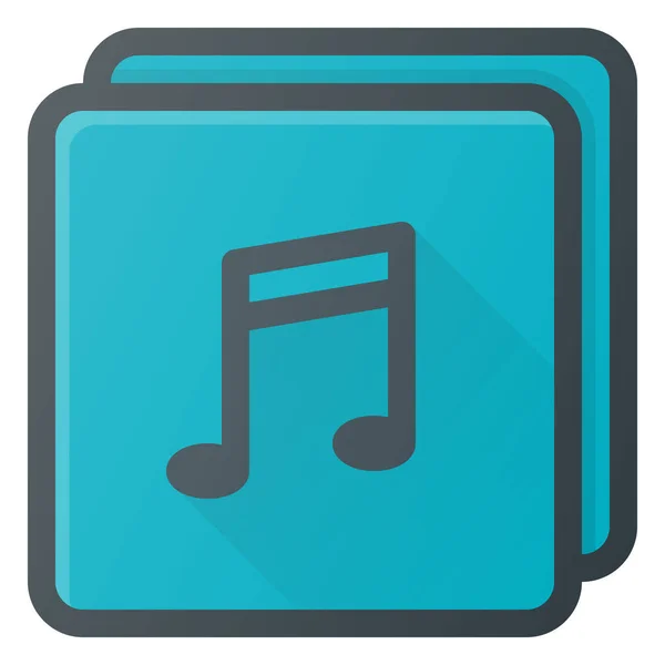 Albume Icono Lista Audio Estilo Contorno Lleno — Vector de stock