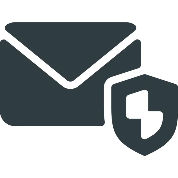 Ícone Mail Envelope Correio Estilo Sólido —  Vetores de Stock