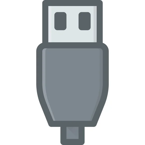 Kabel Micro Icoon Gevulde Omtrek Stijl — Stockvector