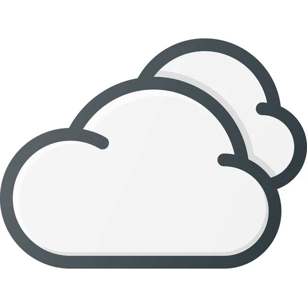 Cloud Computing Storage Icon Filled Outline Style — Stock Vector