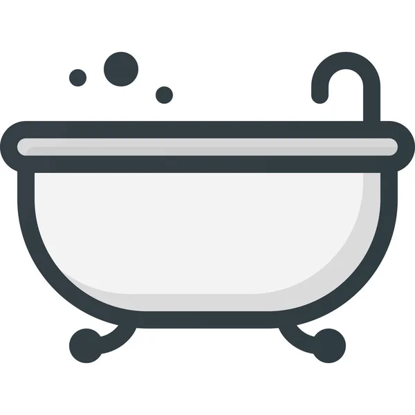 Bath Bathtub Beauty Icon Filled Outline Style — Stock Vector