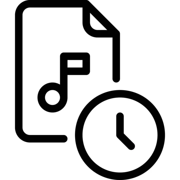 Icono Música Archivo Audio Estilo Esquema — Vector de stock