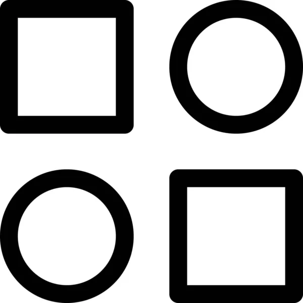 Κύκλους Γεωμετρικά Σχήματα Εικονίδιο Στυλ Περίγραμμα — Διανυσματικό Αρχείο