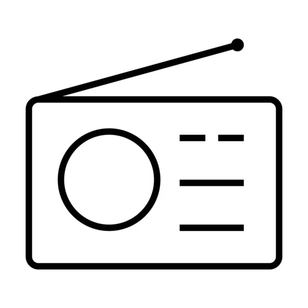 Audio Radio Icono Retro Estilo Esquema — Archivo Imágenes Vectoriales