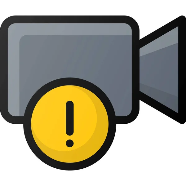 Alert Camera Movie Icon — Stock Vector