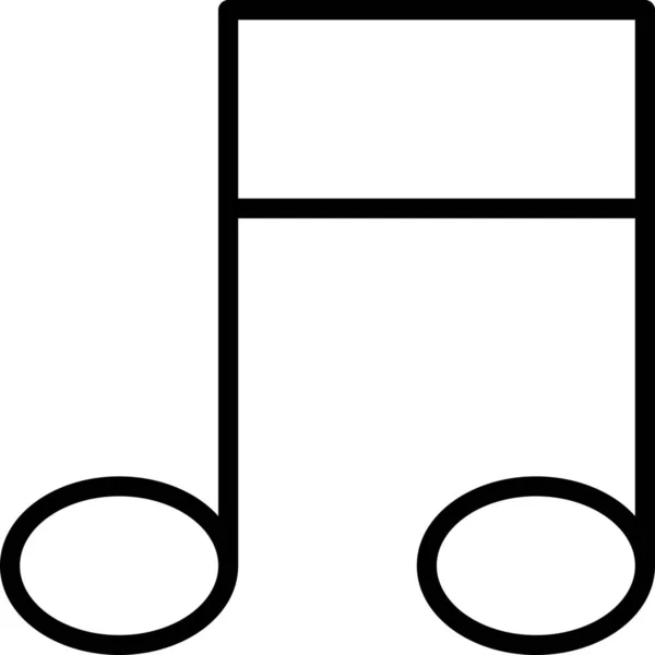 Διπλό Μουσικό Εικονίδιο Μελωδία Στυλ Περίγραμμα — Διανυσματικό Αρχείο