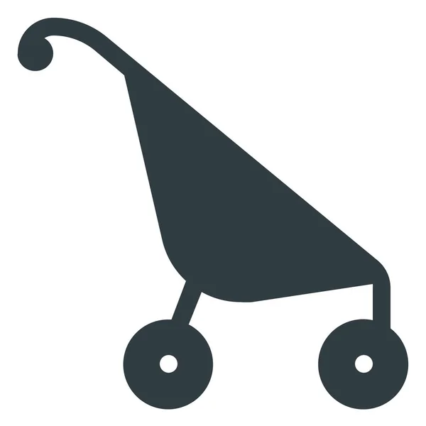 Baby Vagn Barn Ikon Fast Stil — Stock vektor