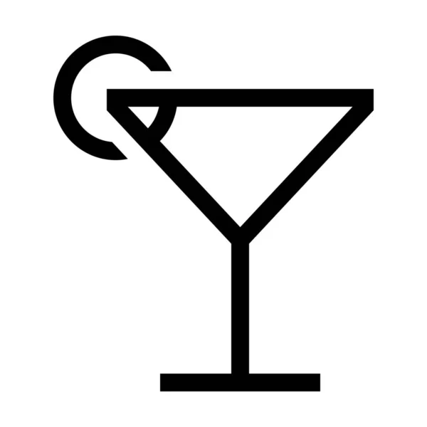酒精饮料鸡尾酒图标的轮廓风格 — 图库矢量图片