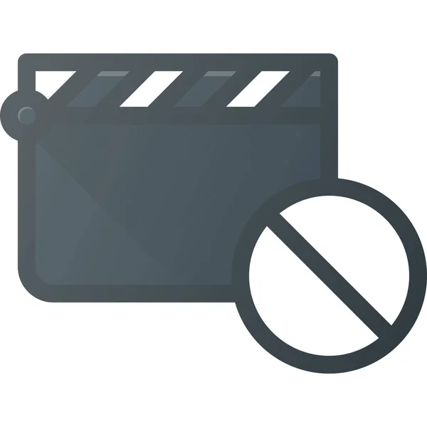 Clapper Clip Icono Corte Estilo Contorno Lleno — Vector de stock