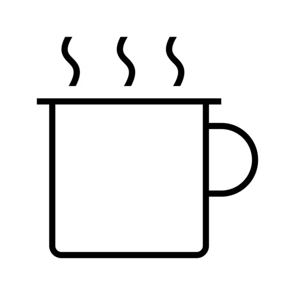 Иконка Чашки Кофе Кемпинга Стиле Outline — стоковый вектор