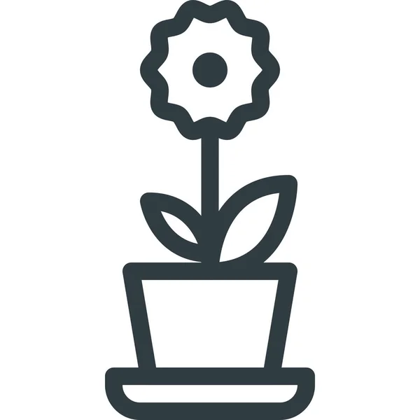 Символ Празднования Дня Рождения Цветок Стиле Абрис — стоковый вектор