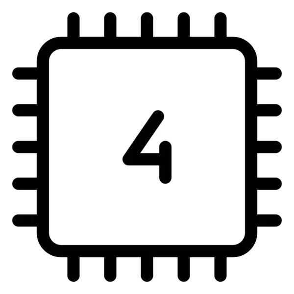 Core Cpu Device Symbol Outline Stil — Stockvektor