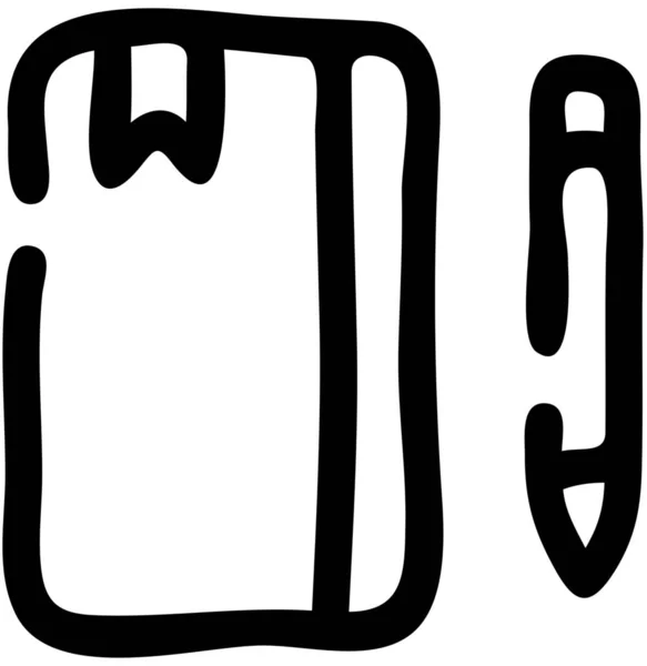 Lesezeichen Tagebuch Zeichnen Symbol — Stockvektor