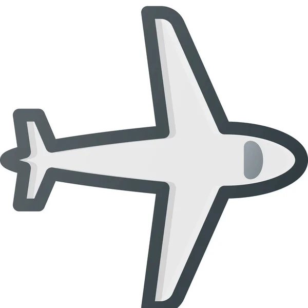 Vuelo Volar Avión Icono Estilo Contorno Lleno — Vector de stock