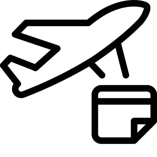 Volo Volare Icona Prenotazione Veicoli Modi Trasporto Categoria — Vettoriale Stock