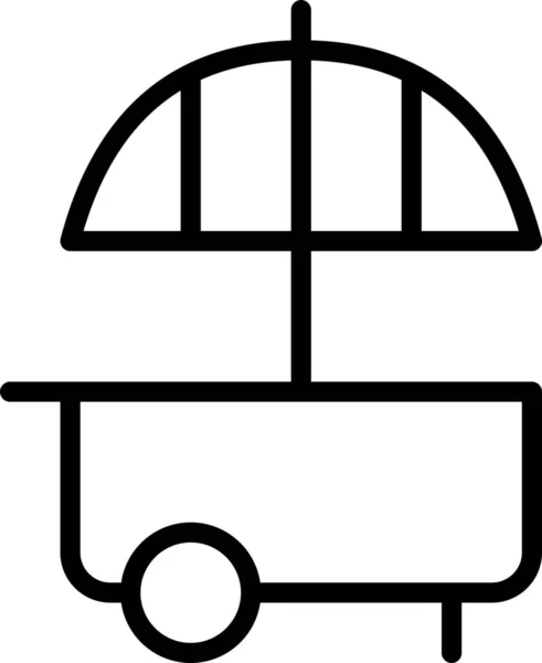 Carro Ciudad Icono Comida Estilo Esquema — Vector de stock