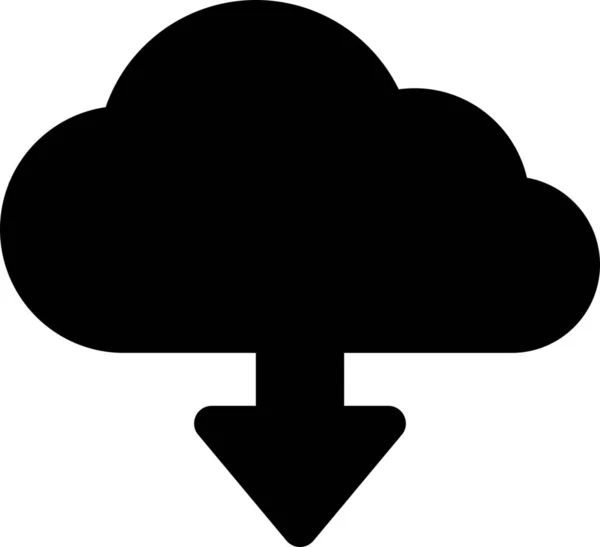 Cloud Computing Icono Descarga Estilo Sólido — Vector de stock