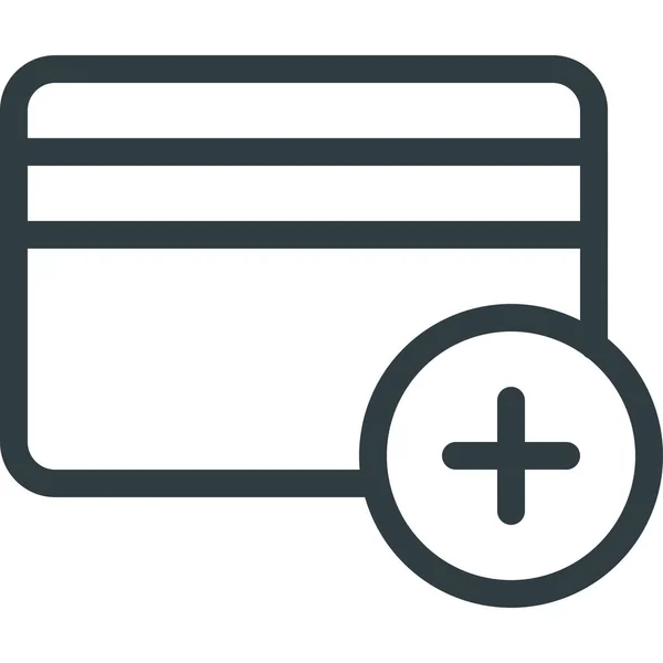 Add Bank Card Icon Outline Style —  Vetores de Stock