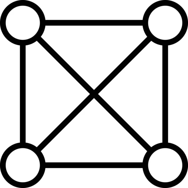 Conexiones Icono Nodos Flujo Estilo Esquema — Archivo Imágenes Vectoriales