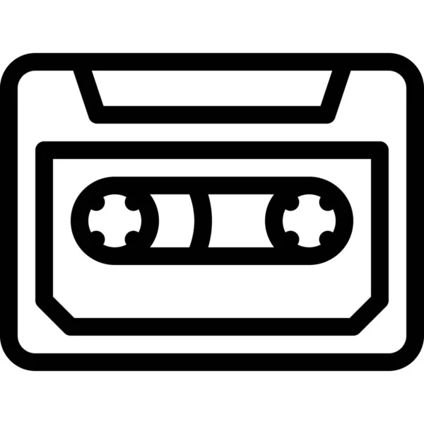 Icono Retro Música Casette Estilo Outline — Archivo Imágenes Vectoriales