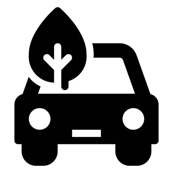 Bio Coche Eco Icono — Vector de stock