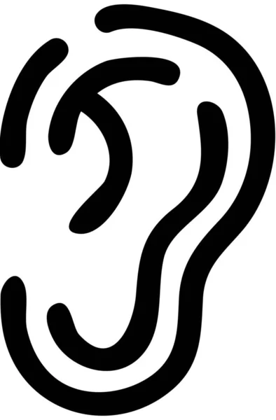 Aurális Fül Hallás Ikon Körvonalazott Stílusban — Stock Vector