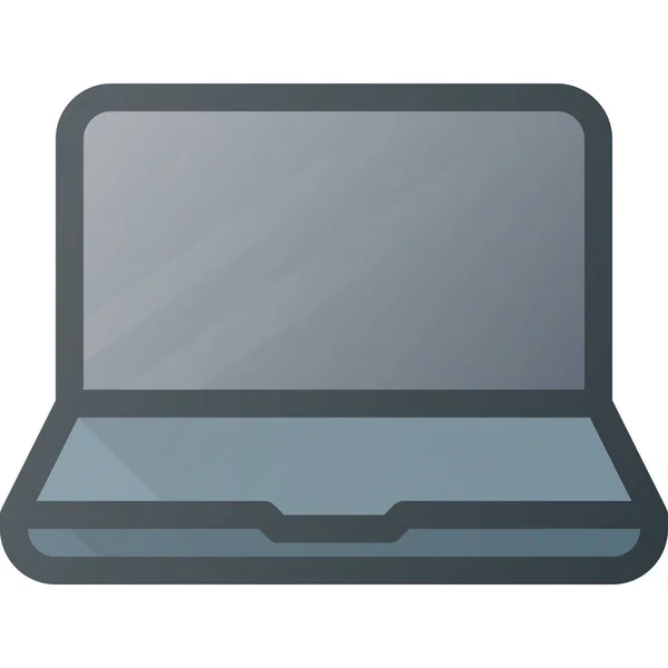 Computer Laptop Macbook Symbol Stil Ausgefüllter Umrisse — Stockvektor