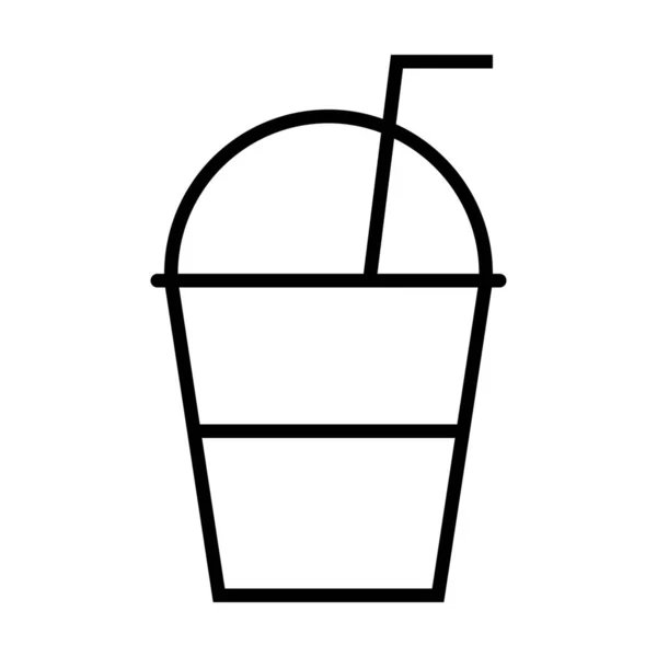 Milkshake Milkshake Simgesini Outline Tarzında — Stok Vektör