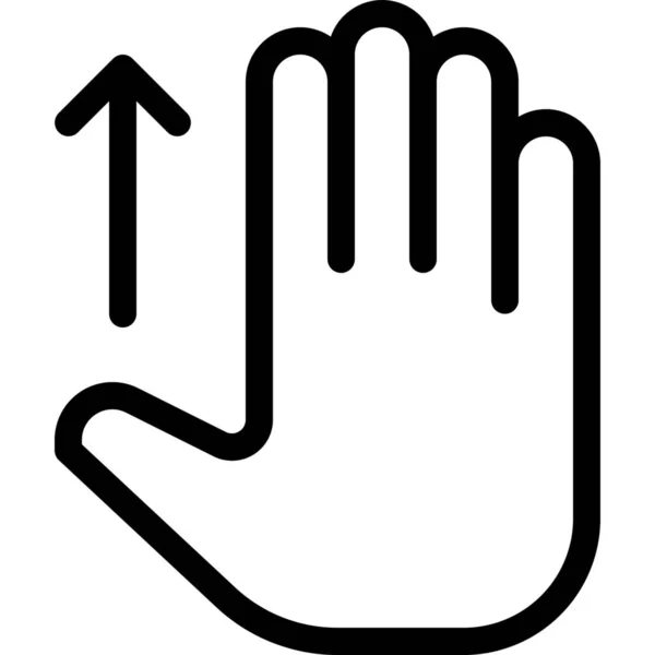 Gebaar Hand Veeg Pictogram Contouren Stijl — Stockvector