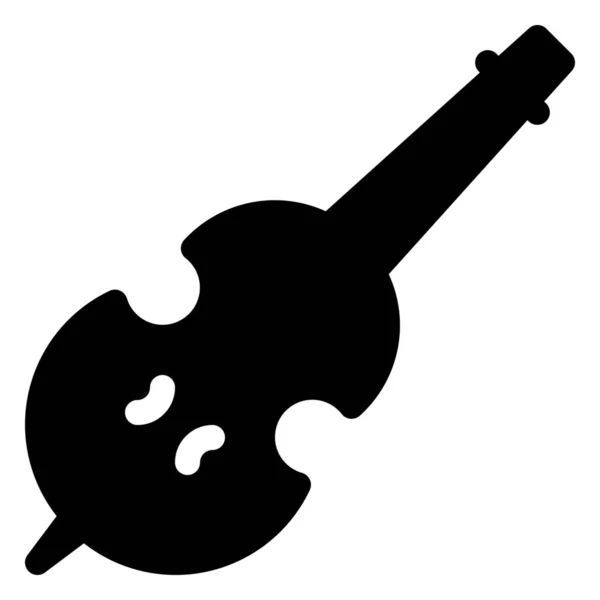 Chello Instrument Muzyka Ikona Stylu Solid — Wektor stockowy