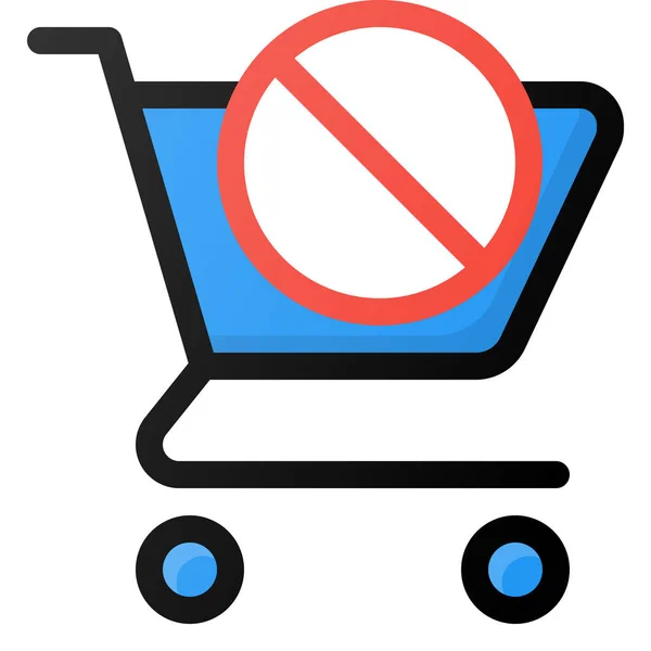 Cart Disable Ecommerce Icon — стоковый вектор