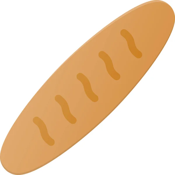 Pain Baguette Manger Icône Dans Style Plat — Image vectorielle