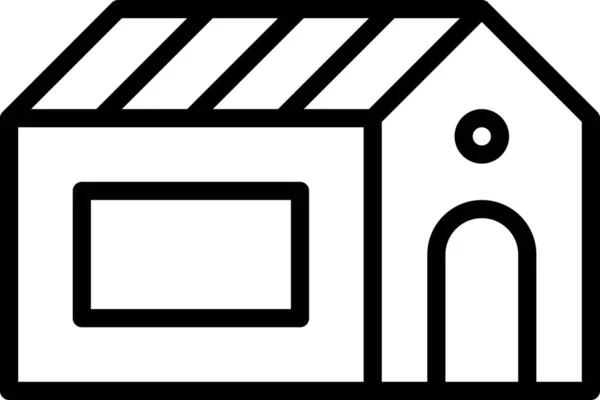 ファミリー ホームカテゴリにおけるホームハウスアイコンの構築 — ストックベクタ