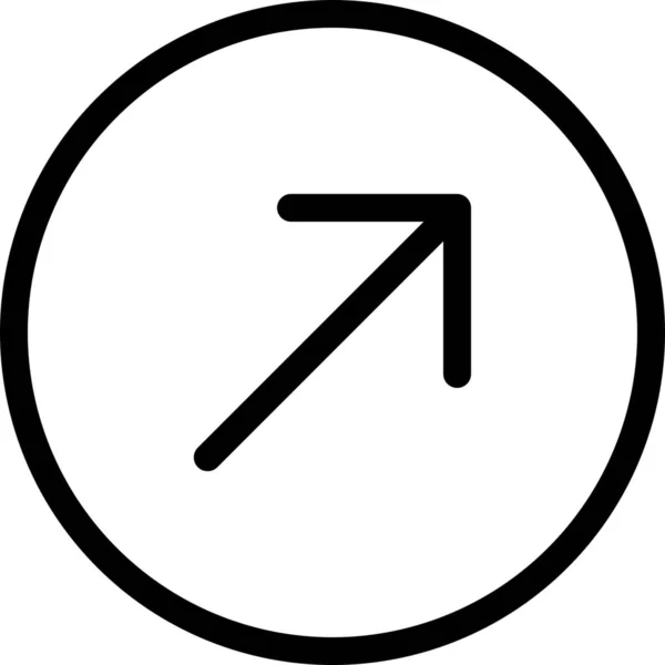 Pfeilkreis Rechtes Symbol Umrissstil — Stockvektor