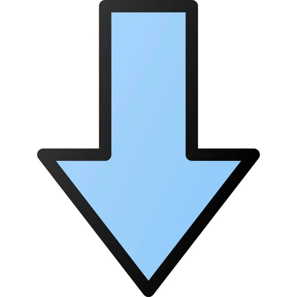 Flecha Gruesa Abajo Icono — Vector de stock